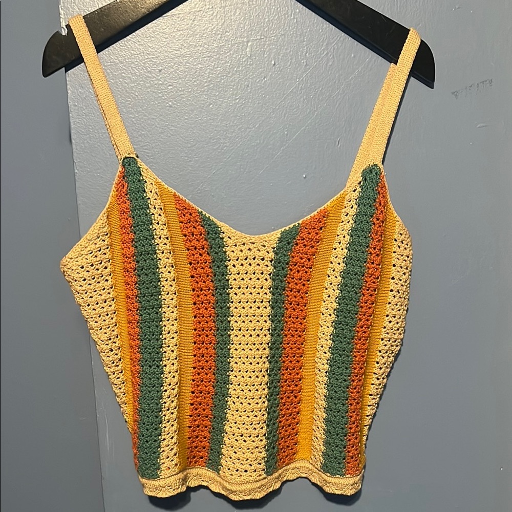 Lush Gold and Orange Fitted Cropped Camisole